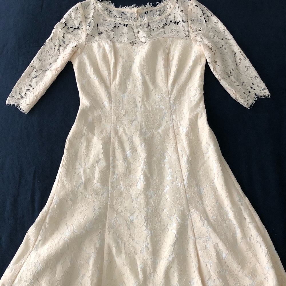 Eliza J Lace Tulip Dress Ivory